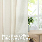 YoungsTex Extra Long Natural Linen Curtains 102 Inches Length - Image 3