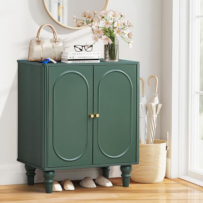 ORRD Fluted Storage Cabinet, Modern Credenza Wooden Accent Sideboard Buffet - Image 6