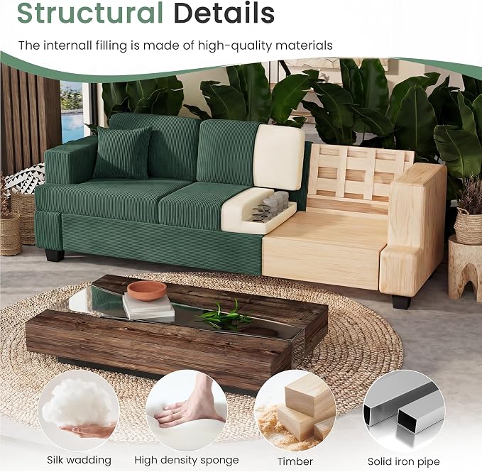 YOUDENOVA Sofa, 3 Piece Set Comfy Sofa, Loveseat & 2 3-Seater Couch - Image 7