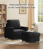 Kidirect 35.5in Corduroy Couch Accent Chair, Tool-Free Setup Living Room Sofa - Image 7