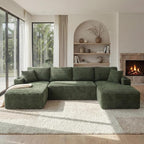 125 Inch Modular Sectional Sofa, Cloud Couch Oversized U Shaped Corduroy Sofa - Image 5