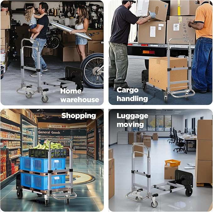 White Convertible Hand Truck Dolly Cart - Image 6
