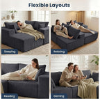 DUMOS 108" Boneless Couch, Cloud Sectional Couch - Image 7