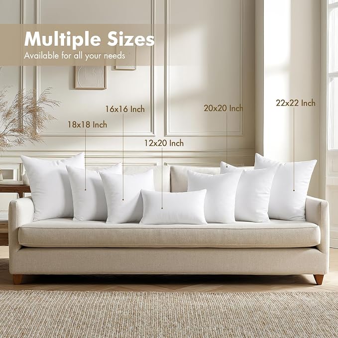MIULEE 14x14 Pillow Inserts 4 Pack, 100% Virgin Fiber Filling Throw Pillows | - Image 2