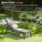 LUE BONA Chaise Lounge Chair Outdoor Set of 2, HDPS and HDPE Wicker Material - Image 5