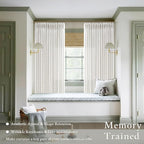 Pinch Pleated Linen Semi Sheer Beige Curtains 54 Inches Length | Pinch Pleat - Image 2