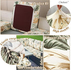 CALBODE 14Pcs Stretch Patio Cushion Cover, Tropical Floral & Leaf Pattern | - Image 4