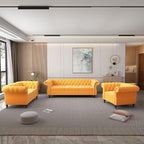 Living Room Chair, Modern Velvet Chesterfield Sofa Chair, Mid Century Single - Image 4
