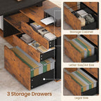 SEDETA 71" Executive Desk with File Cabinet, Large Office Desk with Drawers and - Image 5