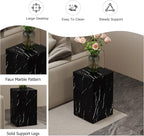 Black Rectangular End Coffee Table, Modern Elegant Bedside Nightstand Table - Image 4
