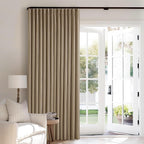 Light Brown Blackout Pinch Pleat Linen Curtains 105 Inches Long - Image 7