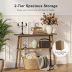 39.4" Solid Bamboo Entryway Console Table, Sofa Table Behind Couch, Narrow - Image 5