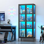 UNICOLY Display Cabinet with Glass Doors, Glass Display Cabinet with 8 Color - Image 2