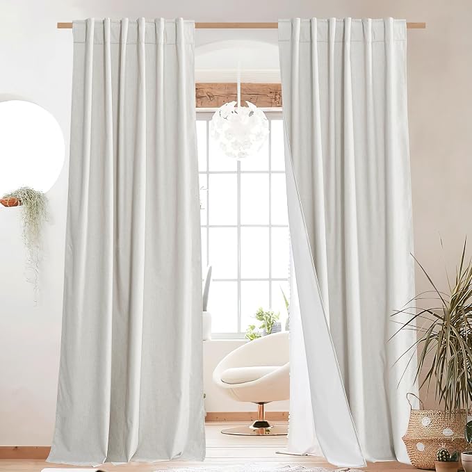 NICETOWN 100% Absolutely Blackout Linen Curtains - Image 2