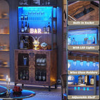 Aheaplus Bar Cabinet with Power Outlets, Coffee Bars Station - Image 6