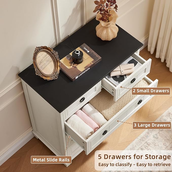 Joaxswe Farmhouse 5 Drawer Dresser - Image 7