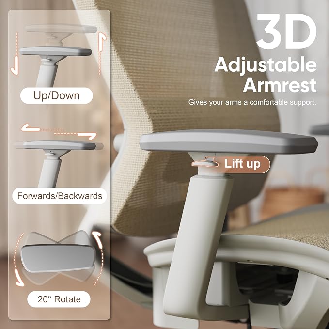 ELABEST Mesh Office Chair, Ergonomic Computer Desk Chair, Sturdy Task Chair- - Image 4