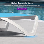 PURPLE LEAF Patio Chaise Lounge Chair Outside Aluminum Plastic Stackable - Image 7