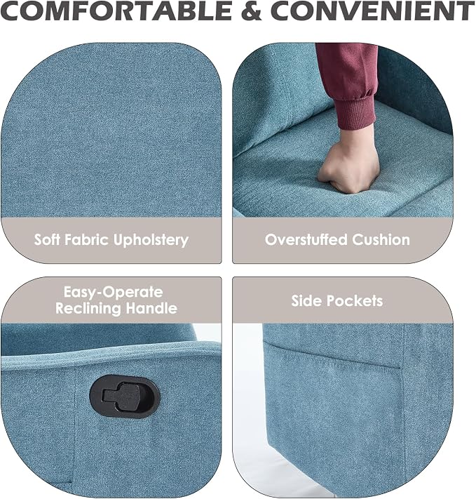 Trustyue Swivel Rocker Recliner Chair, 360° Swivel Recliner - Image 7