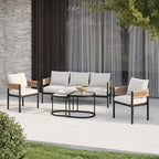 Gand Patio Outdoor 3-Seat Couch Sofa, Wicker Conversation Set - Image 8