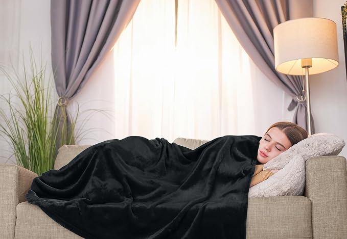 Utopia Bedding Soft Fleece Bed Blanket Throw XL Size Black | Microfiber Plush - Image 6