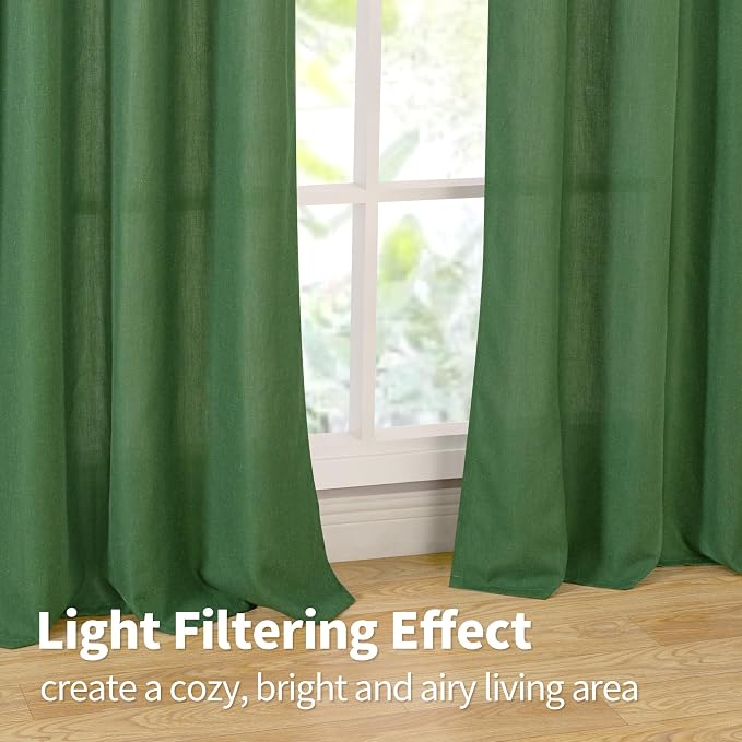 YoungsTex Forest Green Linen Curtains - Image 5