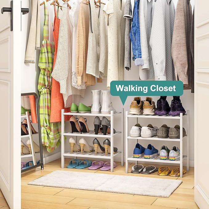 viewcare Small Shoe Rack for Entryway, Bamboo Wood Standing Shoe Shelf for - Image 5