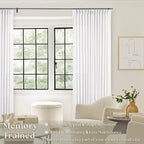 Snow White Pinch Pleated 105 Inch Curtains 2 Panels - Image 2