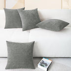 CaliTime Decorative Couch Throw Pillow Covers 18 X 18 Inches Medium Grey | Pack - Image 6