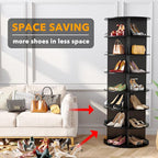 SpaceAid 7 Tier Rotating Shoe Rack Tower, Spinning Shoe Display Lazy Susan - Image 3