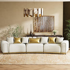 145" Oversized Velvet Chesterfield Sectional Couches - Image 4