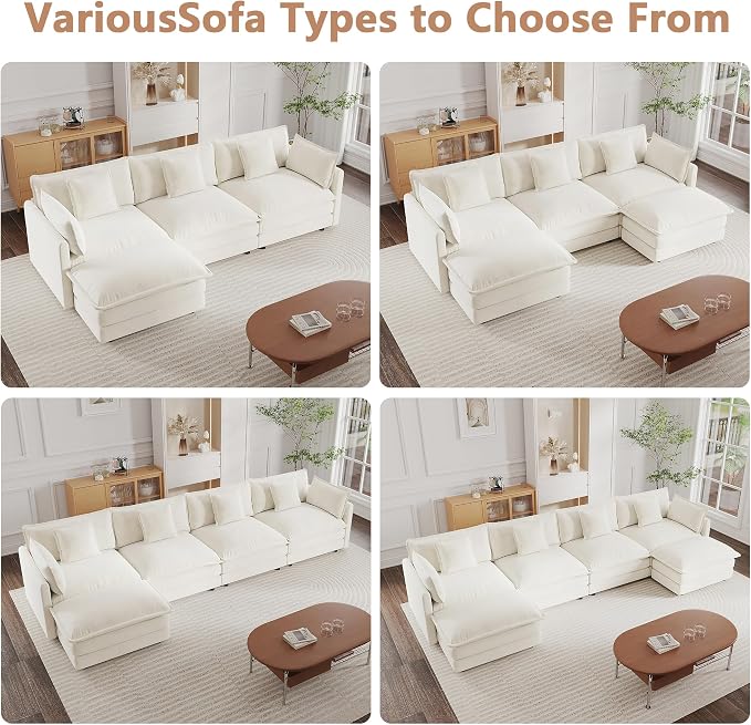 mikibama Modular Sectional Sofa, 111.5 Inch L Shaped Couch Set - Image 8