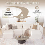 Weture 135.4" Cloud Couch Sectional, Modular Sectional Sofa - Image 5
