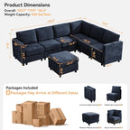 104'' V Shaped Modular Sofa, Sectional Couch - Image 2