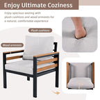 VilroCaz 4-Piece Outdoor Patio Furniture Sectional Sofa Set - Image 5