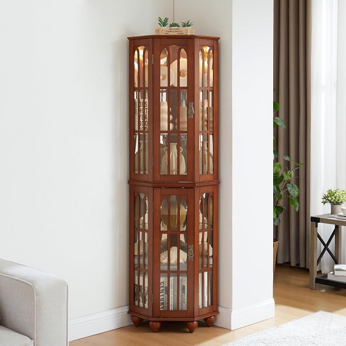 Glass Corner Display Cabinet by NALLBEIRRAA