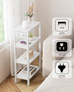 TUTOTAK Narrow Side Table with Charging Station, Small End Table with USB Ports - Image 4