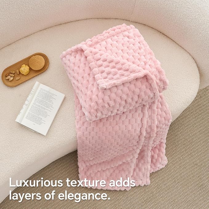 BEDELITE Pink Throw Blanket for Couch, Soft Cozy Gifts for Women, 50 * 60 | 3D - Image 7