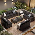 Aoxun Patio Furniture Set, Widen Armrests Wicker Outdoor Sectional - Image 8