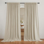 RYB HOME Linen Sheer Curtains 84 inches Length, Glare Light Filter Privacy by RYBHOME