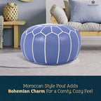 Genuine Leather Round Pouf Cover - Image 4