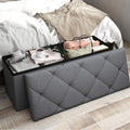Folding Ottoman with Storage Bench, Storage Ottoman Bench, 30 Inches Ottoman by Unknown