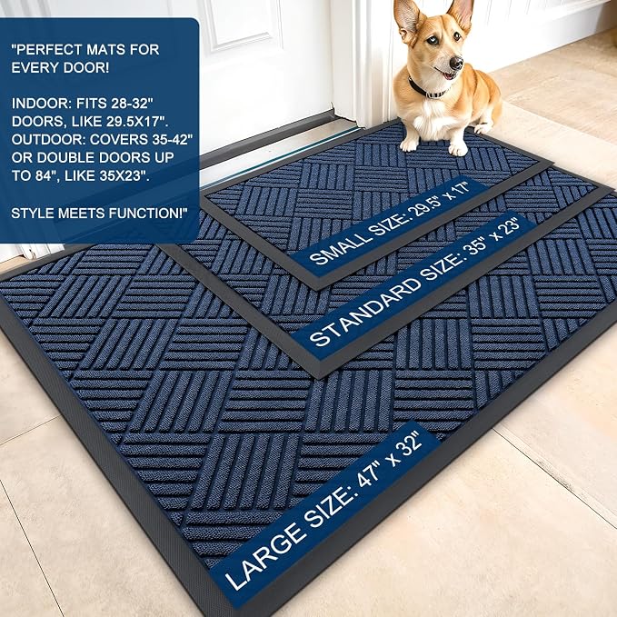 OLANLY Front Door Mat Outside Entrance 35x23, Waterproof Heavy-Duty Doormat | - Image 2