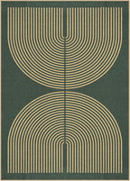 Lahome Rainbow Easy Jute Dark Green Rug, 5x7 Mid Century Modern Rug | Rugs - Image 7