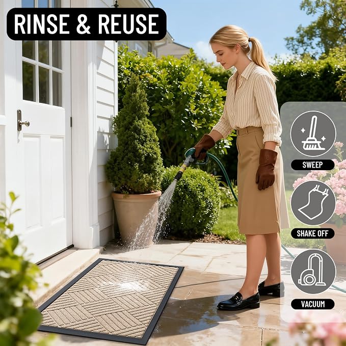 OLANLY Front Door Mat Outside Entrance 47x23, Waterproof Heavy-Duty Doormat | - Image 8