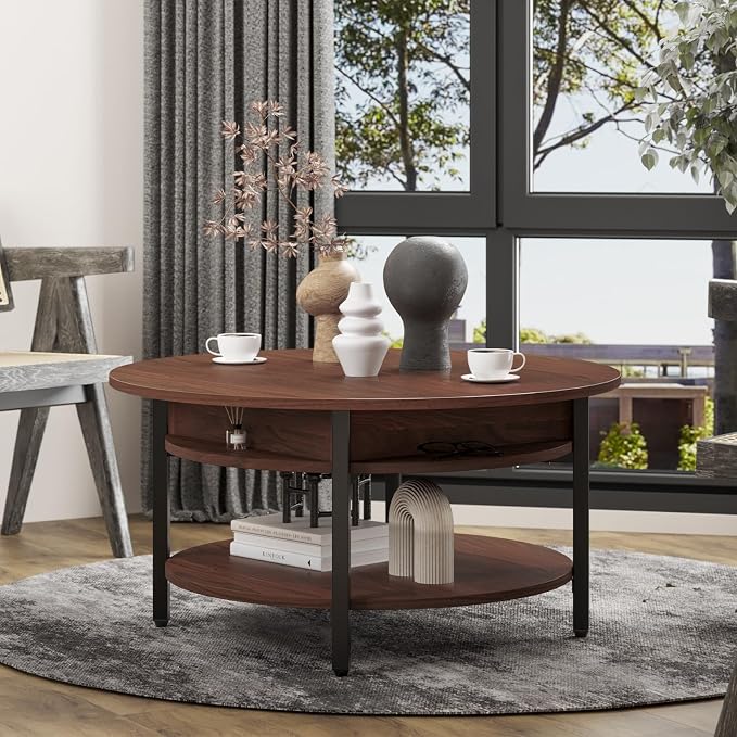 FABATO Round Lift Top Coffee Table - Image 8