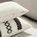 MIULEE Set of 2 Dark Brown Boho Decorative Pillow Covers 18x18 Inch | Fall - Image 5