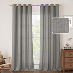 Light Filtering Grey Linen Curtains 95 Inch by LAMIT
