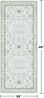 Washable Oushak Bathroom Runner Rug 2x5 - Image 2