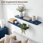 fuqing 40 Inch Floating Shelves | 6.7 Inch Deep Dark Blue Floating Shelves - Image 6